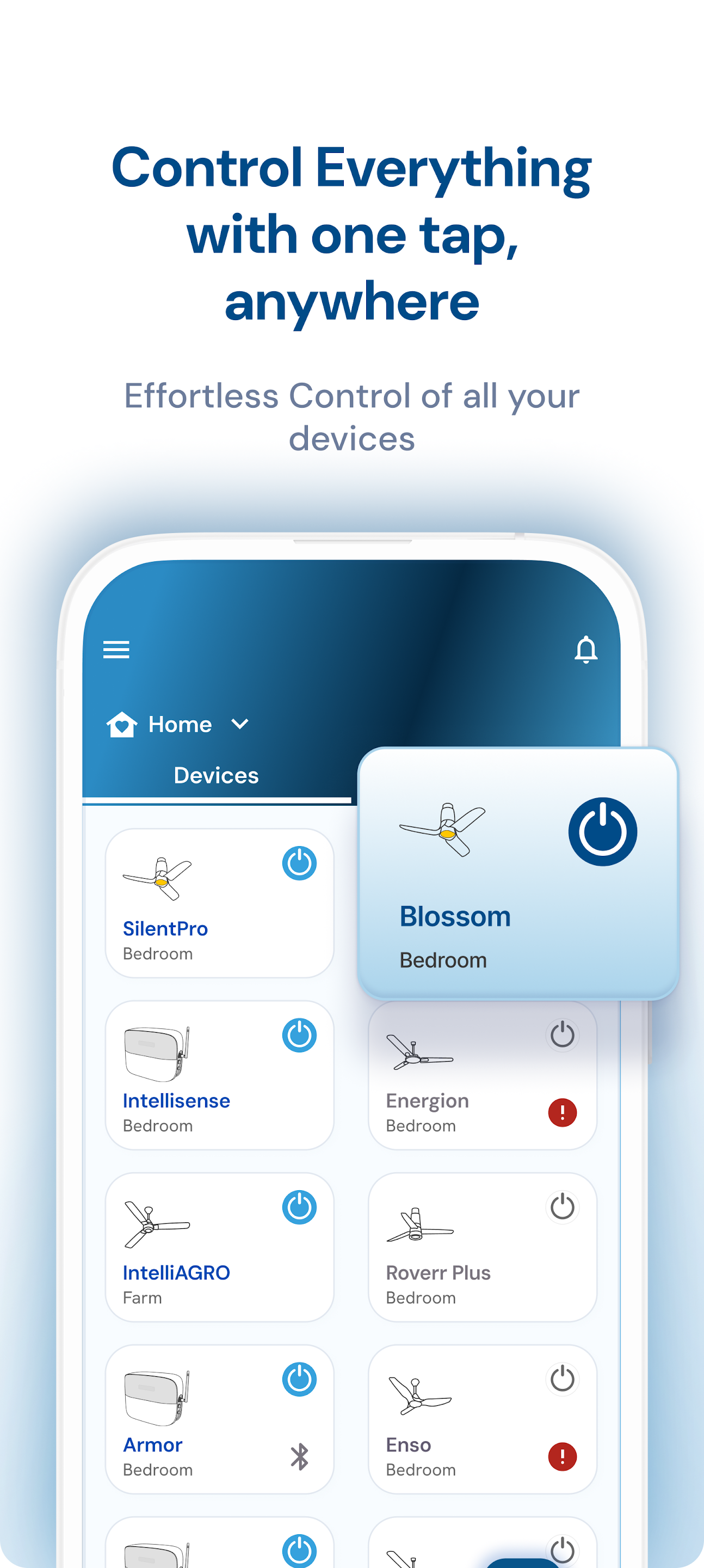 SENZE app device control dashboard